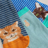 3pk Cat Pals Ankle Socks