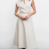 Lorena Stripe Collar Midi Dress