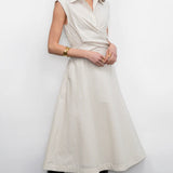 Lorena Stripe Collar Midi Dress