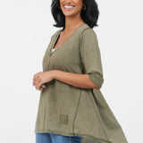 Yelena Vintage Wash Hi Lo Top