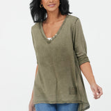 Yelena Vintage Wash Hi Lo Top