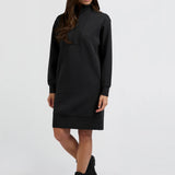 Sweater dress w/zip collar