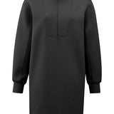 Sweater dress w/zip collar