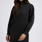 Sweater dress w/zip collar