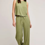 Finley Linen Pant - Matcha