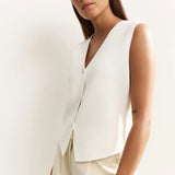 Fine knitted gilet with V-neck