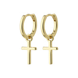 Daisy Cross Hoops - Gold