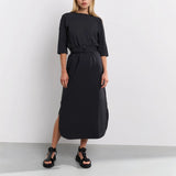 Jersey midi dress w/pocket