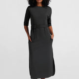 Jersey midi dress w/pocket