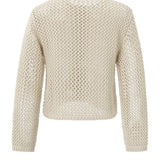 Mesh stitch cardigan with zipper