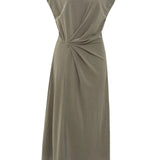 Midi Dress with Cap Sleeve - Clay Pebble