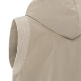 Sleeveless cardigan w/ hood