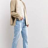Straight fit jeans with wrap detail