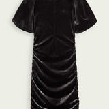 Puffed sleeved dress with gathering detail