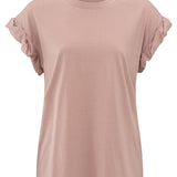 Tee w/rolled sleeve (mauve)