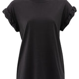 Tee w/rolled sleeve (washed blk)