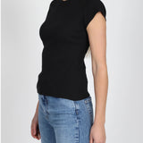 Ribbed tee - black