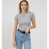 Ribbed fitted tee - grey