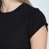 Ribbed tee - black