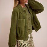 Faux fur knit jacket
