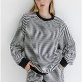 Striped Crew - Blk