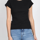 Ribbed tee - black
