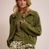 Faux fur knit jacket