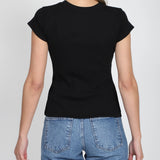 Ribbed tee - black