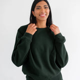 Waffle Raglan LS Top - Forest Grn