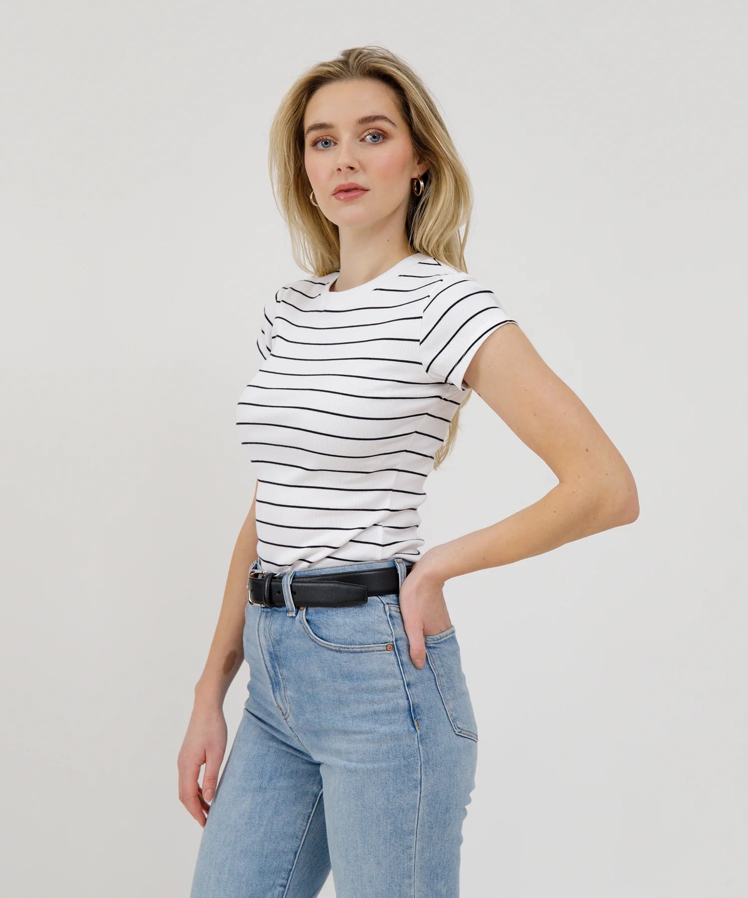 Ribbed Tee - Stripe