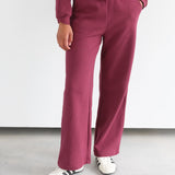 Waffle Raglan LS Top - Burgundy