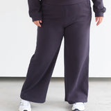 Waffle Wide Leg Pant - Navy