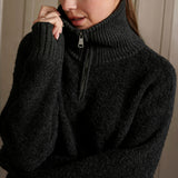 Boucle Sweater w/rib detail