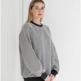 Striped Crew - Blk