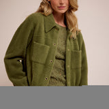 Faux fur knit jacket