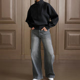 Boucle Sweater w/rib detail