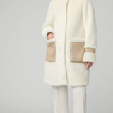 FIALA Straight-Fit Luxe Faux Sherpa Coat