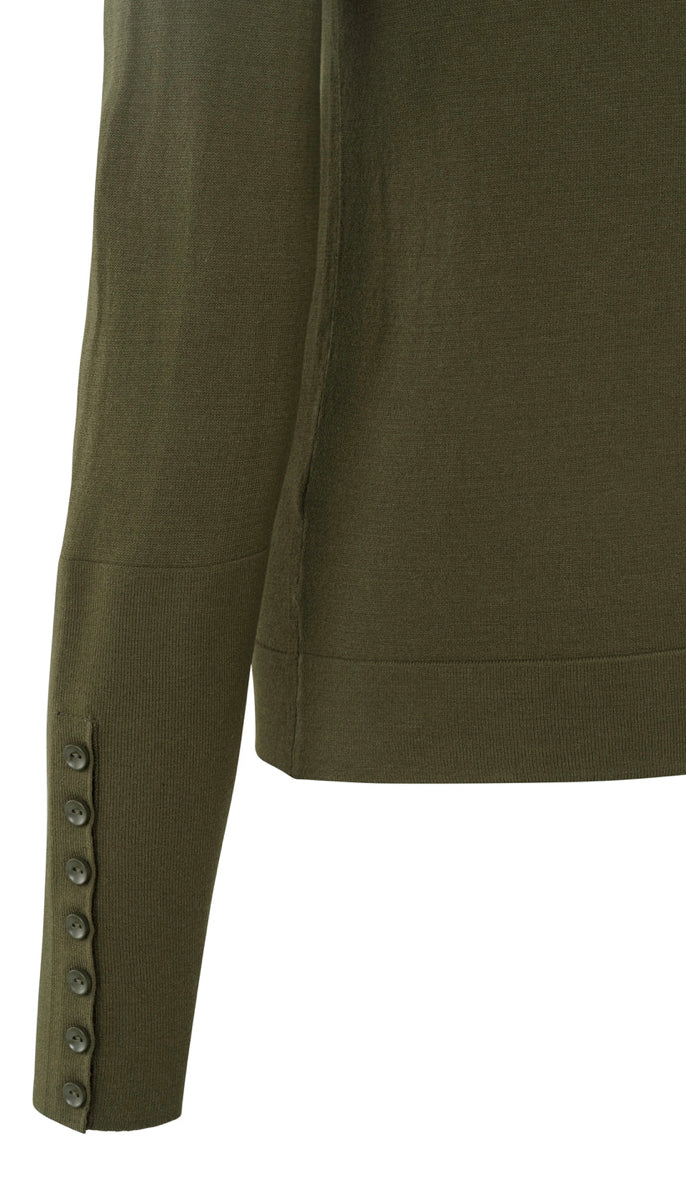 Buttoned Cuff Turtleneck
