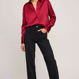 Simone Satin Button Down