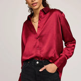 Simone Satin Button Down