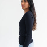 Ribbed Long Sleeve - Navy