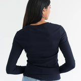 Ribbed Long Sleeve - Navy