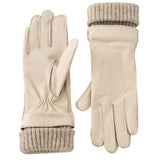 Leather Gloves with Knit Cuff