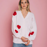 All over heart knit Cardi