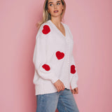 All over heart knit Cardi