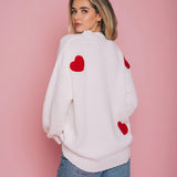 All over heart knit Cardi
