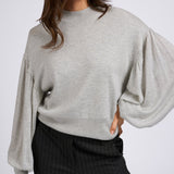 Oversized puff sleeve sweater