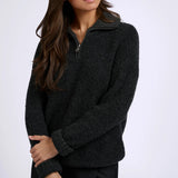 Boucle Sweater w/rib detail
