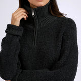 Boucle Sweater w/rib detail