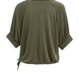 Jersey top w/ pleated sleeves